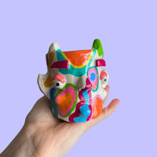Load image into Gallery viewer, Lil Multi Funky Devil Pot in white (One-Off)