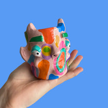 Load image into Gallery viewer, Lil Multi Groovy Devil Pot in pink (One-Off)