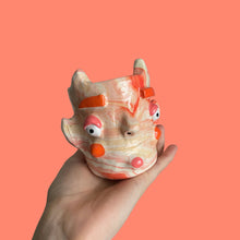 Load image into Gallery viewer, Lil Peachy Marbled Devil Pot (One-Off)