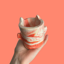 Load image into Gallery viewer, Lil Peachy Marbled Devil Pot (One-Off)