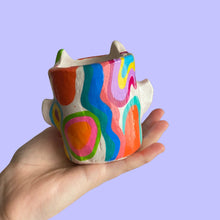 Load image into Gallery viewer, Lil Multi Funky Devil Pot in white (One-Off)