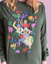 Load image into Gallery viewer, Ponky People Green Long Sleeve T-Shirt