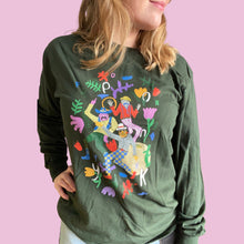 Load image into Gallery viewer, Ponky People Green Long Sleeve T-Shirt