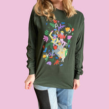 Load image into Gallery viewer, Ponky People Green Long Sleeve T-Shirt