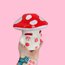 Load image into Gallery viewer, Red Mushroom Pot with Candle Holder Lid