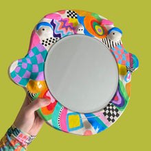 Load image into Gallery viewer, Groovy Multi Checkerboard BIG Ponky Wall Mirror (One-Off)