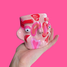Load image into Gallery viewer, One-Off Lil Funky Pink Hearts Pot