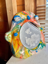 Load image into Gallery viewer, Stand-Up Mirror in Bright Multi-Colour Marble (One-off)