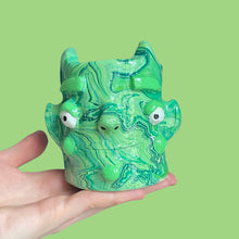 Load image into Gallery viewer, Lil Green Marble Devil Pot (One-Off)