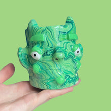 Load image into Gallery viewer, Lil Green Marble Devil Pot (One-Off)