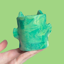 Load image into Gallery viewer, Lil Green Marble Devil Pot (One-Off)