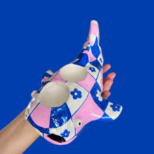 Load image into Gallery viewer, Pink & Blue Checkerboard Whale Shark Tealight Candle Holder