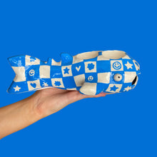 Load image into Gallery viewer, Blue Checkerboard Whale Shark Tealight Candle Holder