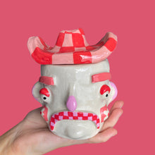 Load image into Gallery viewer, Checkerboard Cowboy in Pink & Red