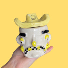 Load image into Gallery viewer, Checkerboard Cowboy in Smiley Yellow