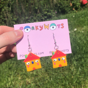 Ponky Colour-block House Earrings
