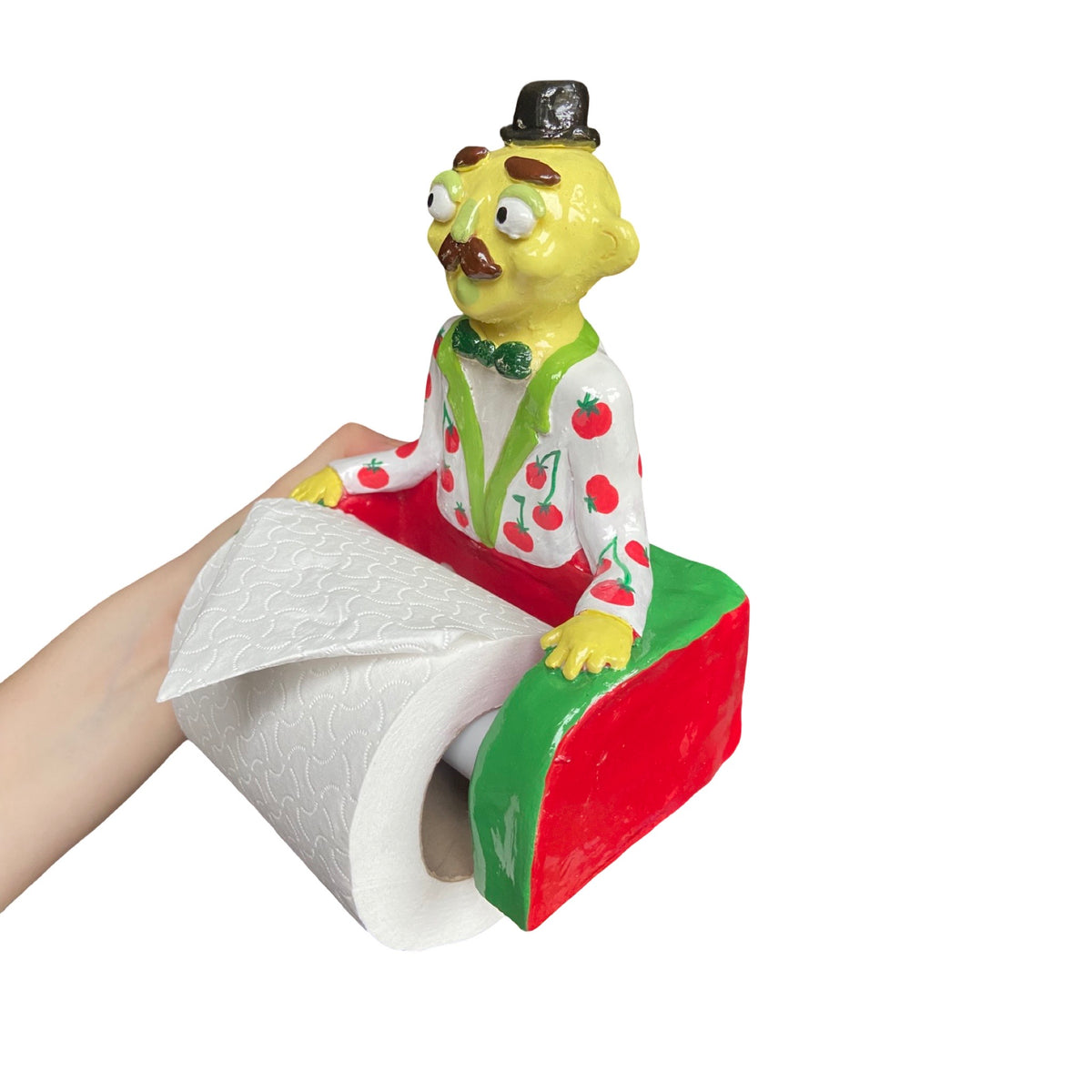 ‘Tomato Ted' The PonkyWot Butler Toilet Roll Holder (one off) – PonkyWots