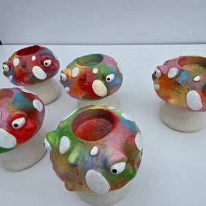 'Technicolour' Mushroom Tea-light Candle Holder