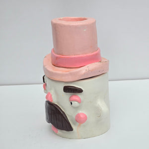 NEW Colourful Top Hat Man Pot & Candle Holder #2