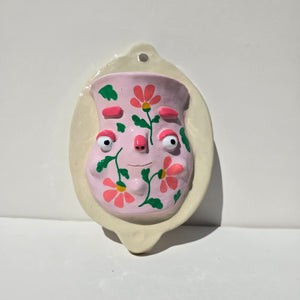 PonkyWots Wall Vase (Pink Floral)