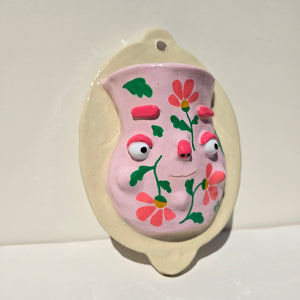 PonkyWots Wall Vase (Pink Floral)