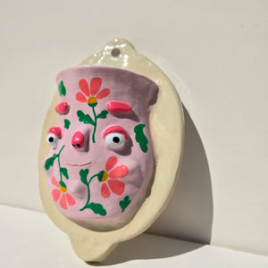 PonkyWots Wall Vase (Pink Floral)