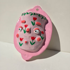 PonkyWots Wall Vase (Double Pink Floral)