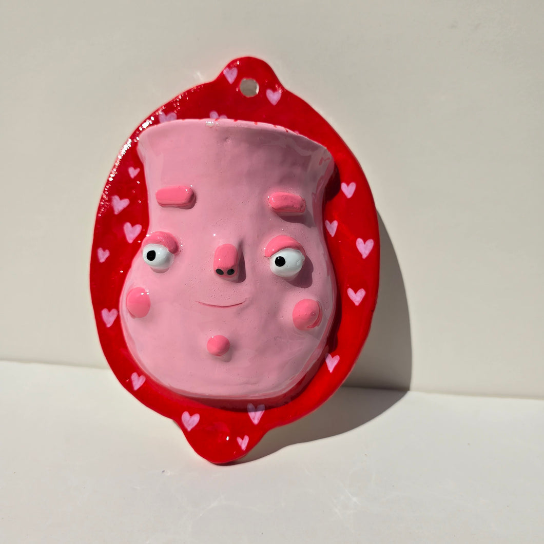 PonkyWots Wall Vase (Red + Pink)