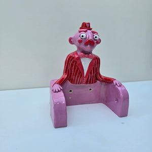 'Pink n Red' The PonkyWot Butler Toilet Roll Holder (one off)