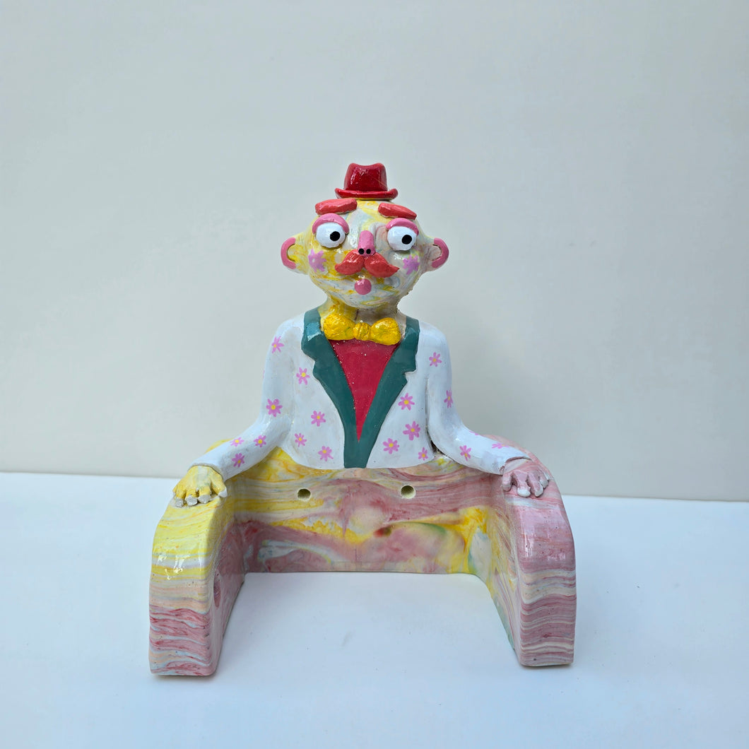 'Multi Colour' The PonkyWot Butler Toilet Roll Holder (one off)