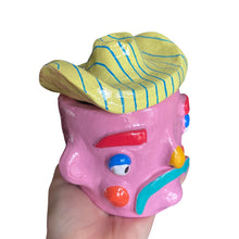 Load image into Gallery viewer, ‘Stripe hat’ Cowboy Pot (one off)

