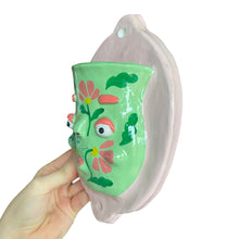 Load image into Gallery viewer, Green Florals PonkyWots Wall Vase
