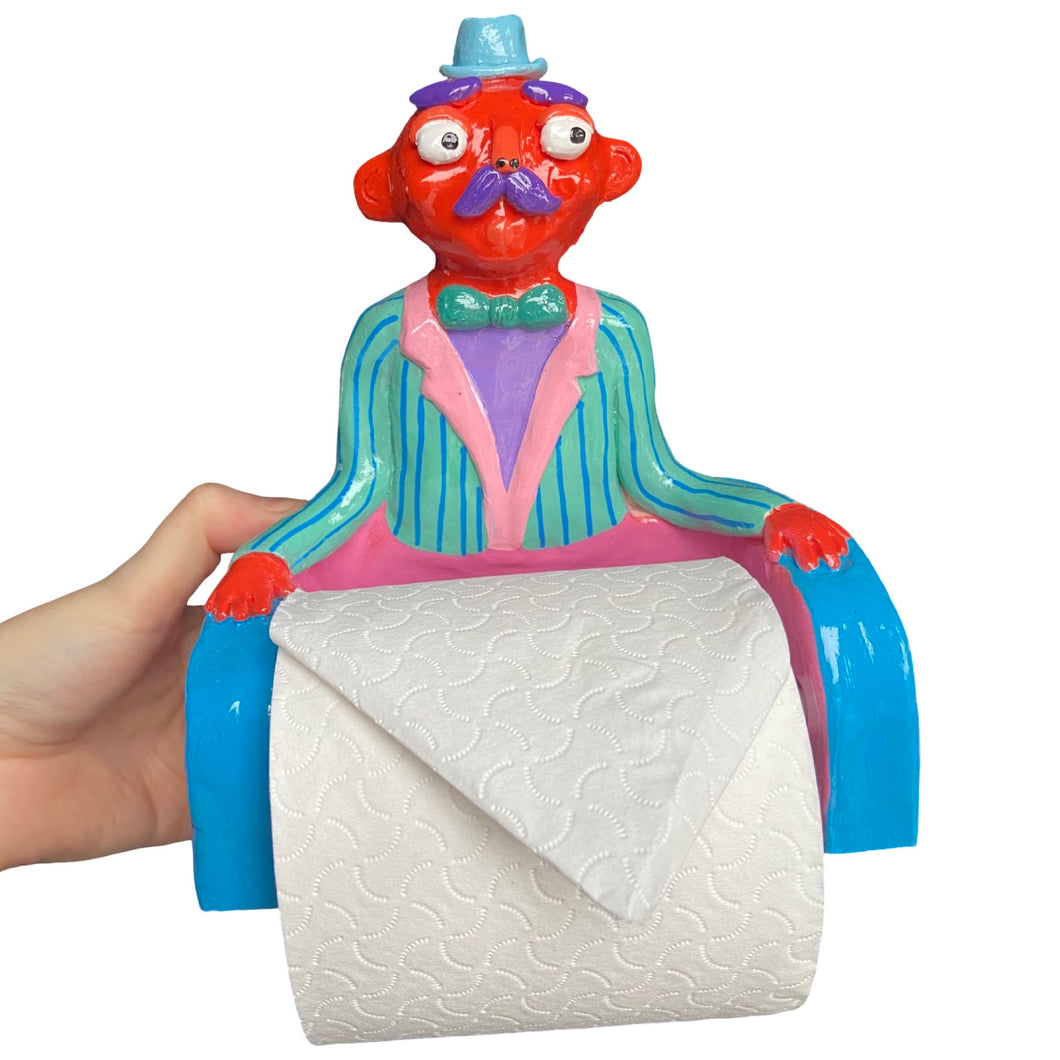 ‘Groovy Groves' The PonkyWot Butler Toilet Roll Holder (one off)