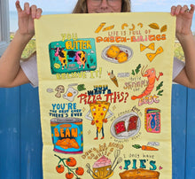 Load image into Gallery viewer, PonkyWots Positively Soup-er Foodie Pun Tea Towel
