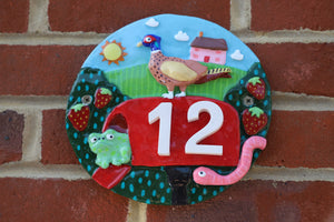 'A Taste of the Countryside' Ponky Decorative Property Custom Number Door Plaque