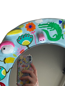 'Floral Crocs' BIG Ponky Wall Mirror (one-off design)