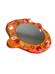 'Orange Retro Vibes' BIG Ponky Wall Mirror (one-off design)