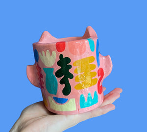 Pink Absract Devil Pot (One-Off)
