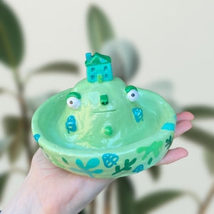 Leafy House on the Hill Incense Holder / Jewellery Dish (One-Off)