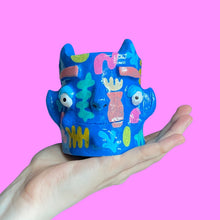 Load image into Gallery viewer, Cobalt Abstract Devil Lil Pot (One-Off)
