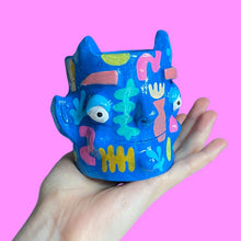 Load image into Gallery viewer, Cobalt Abstract Devil Lil Pot (One-Off)
