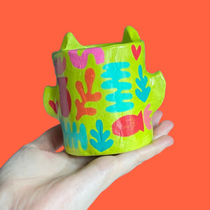 Lime Abstract Devil Lil Pot (One-Off)