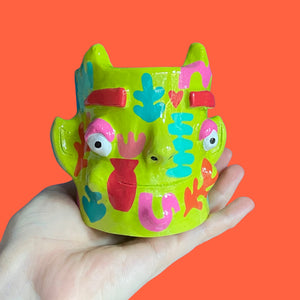 Lime Abstract Devil Lil Pot (One-Off)