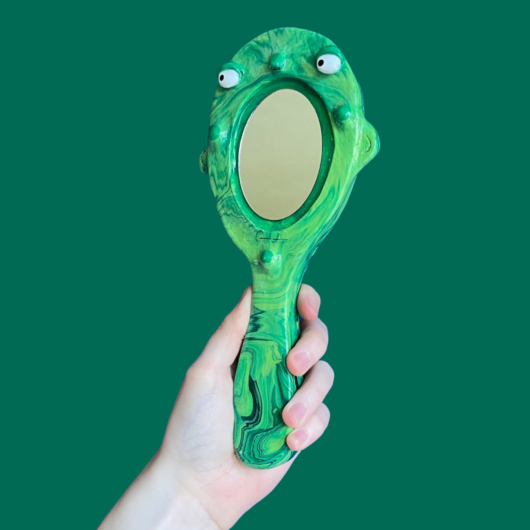 Forest Marble Hand-Held Mirror (One-Off)