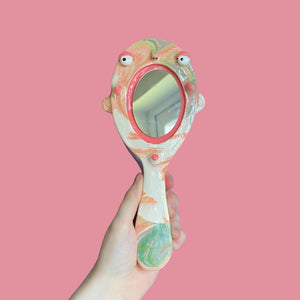 Summer Swirl Marble Hand-Held Mirror (One-Off)