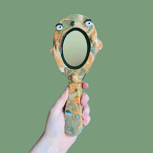 Earthy Marble Hand-Held Mirror (One-Off)