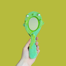 Load image into Gallery viewer, Lime Swirl Marble Hand-Held Mirror (One-Off)
