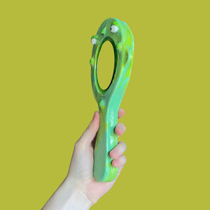 Lime Swirl Marble Hand-Held Mirror (One-Off)