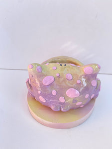 Frog Remote Control / Incense Holder (one off yellow + pink)
