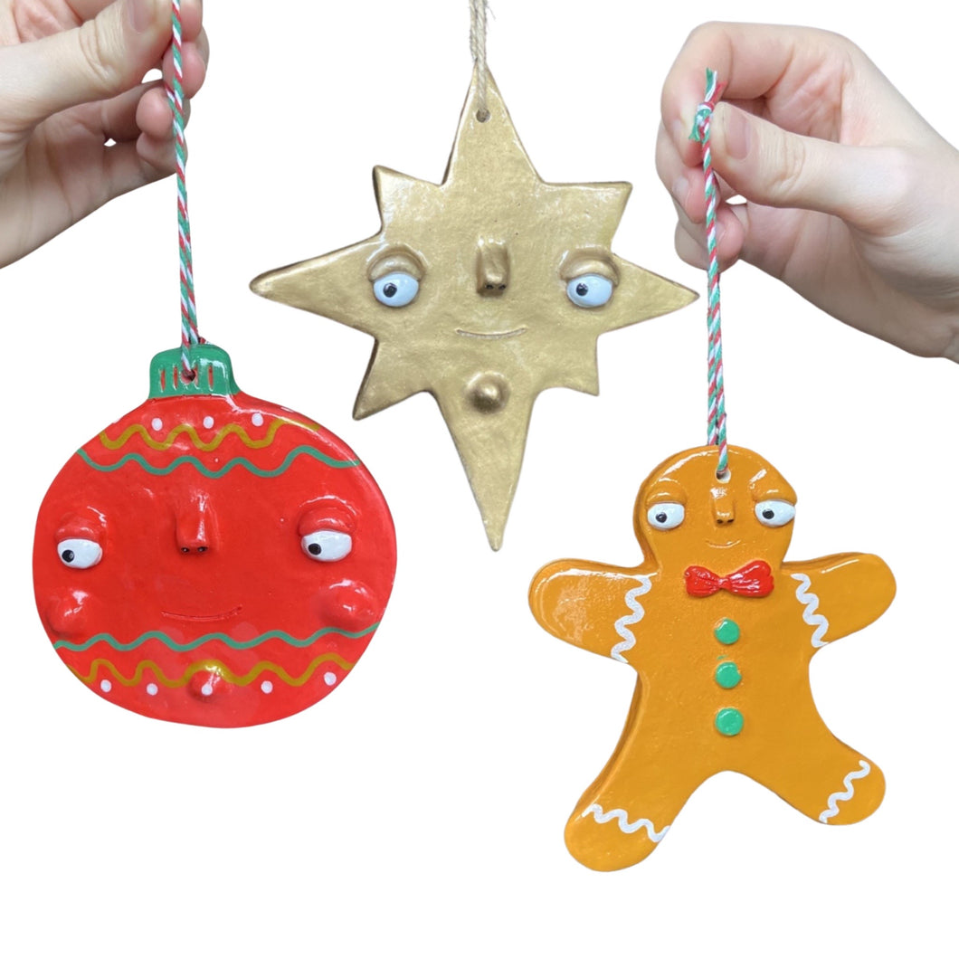 Set of 3 Classic Christmas Decorations